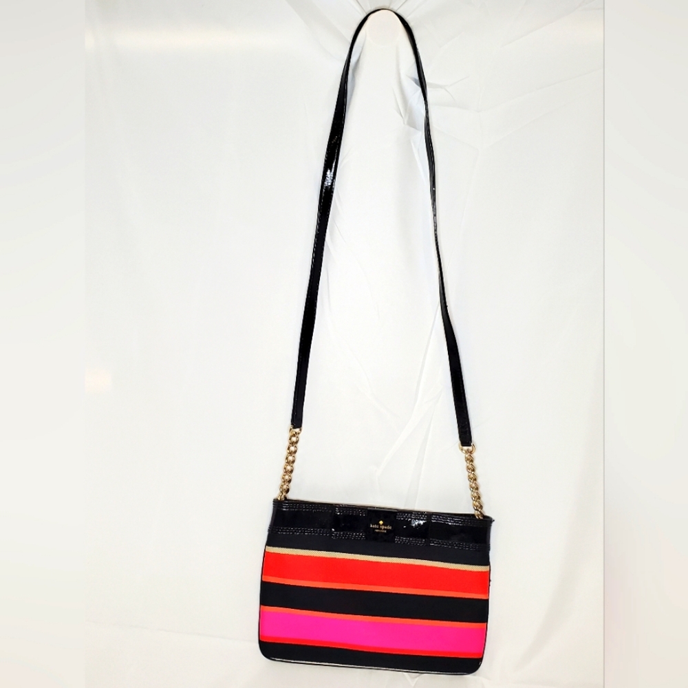 Kate Spade multi-color chain-link canvas crossbody bag